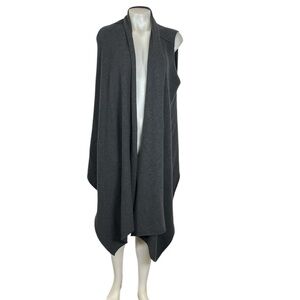 Brochu Walker merino wool blend wrap vest in shale melange gray size medium